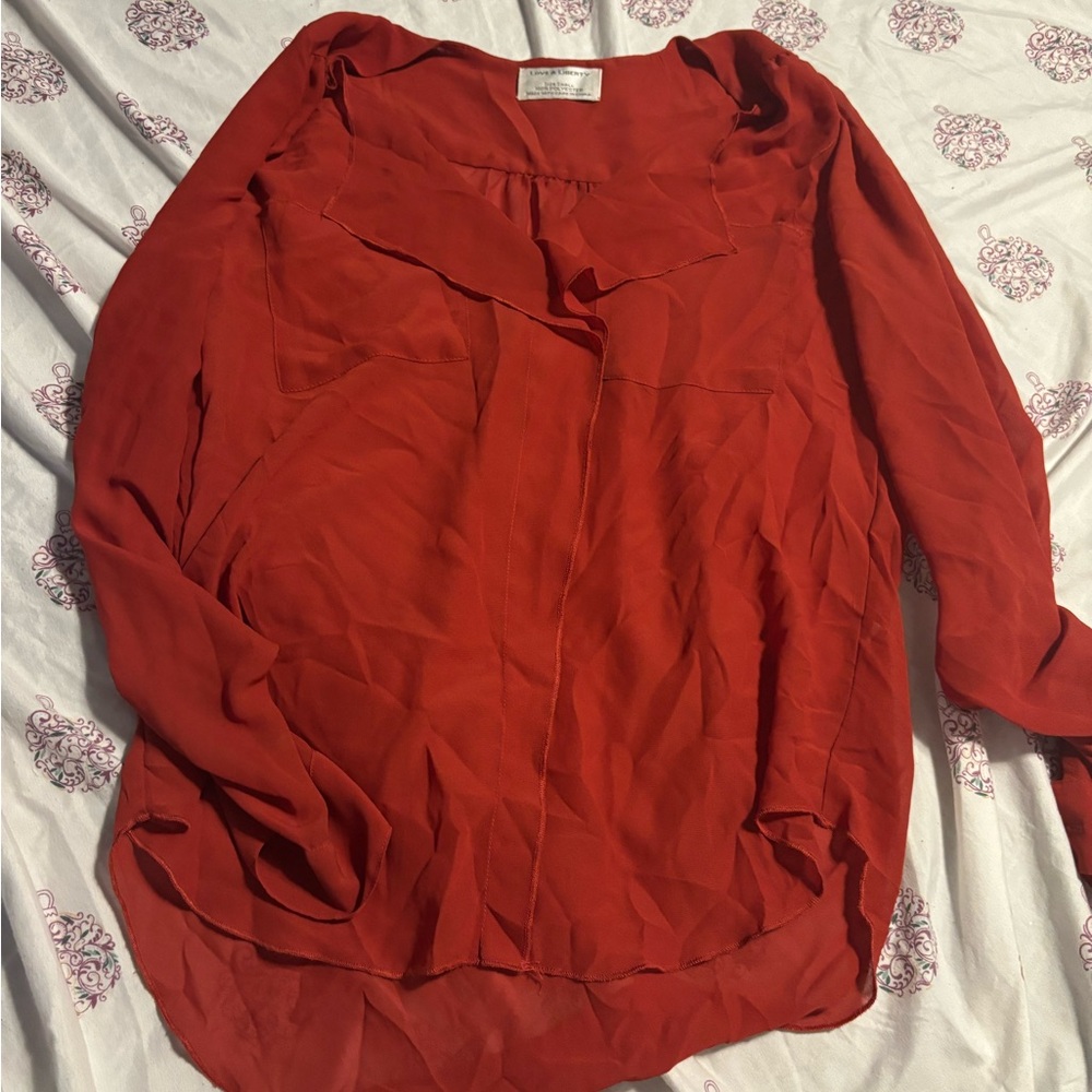 Chic Red Women's Blouse